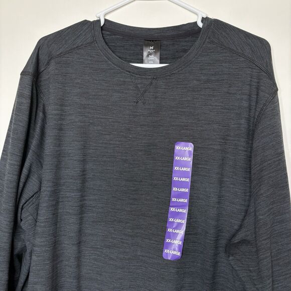 Member's Mark Men's Long Sleeve Brushed Fabric‎ Tech Crew Shirt Sz 2XL Black NWT - Picture 1 of 9